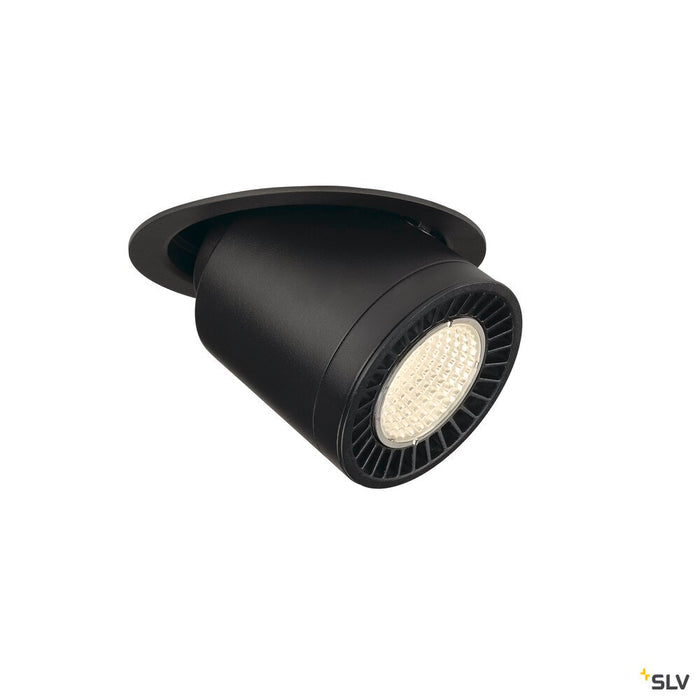 SUPROS MOVE, Indoor LED recessed ceiling light black round 4000K 60° CRI90 2700lm