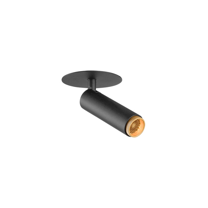 GRIP! S, Recessed ceiling light, PHASE, 2700 K, 29°, IP20, cylindrical, black / gold