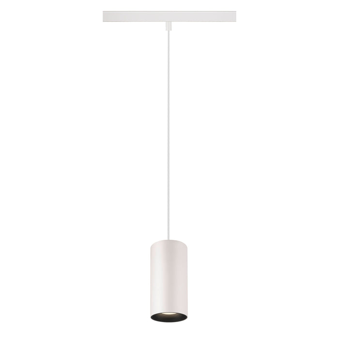 NUMINOS S, 48V pendant light, pendant length 150cm, 4000K, 20°, DALI 2, matt white / matt black