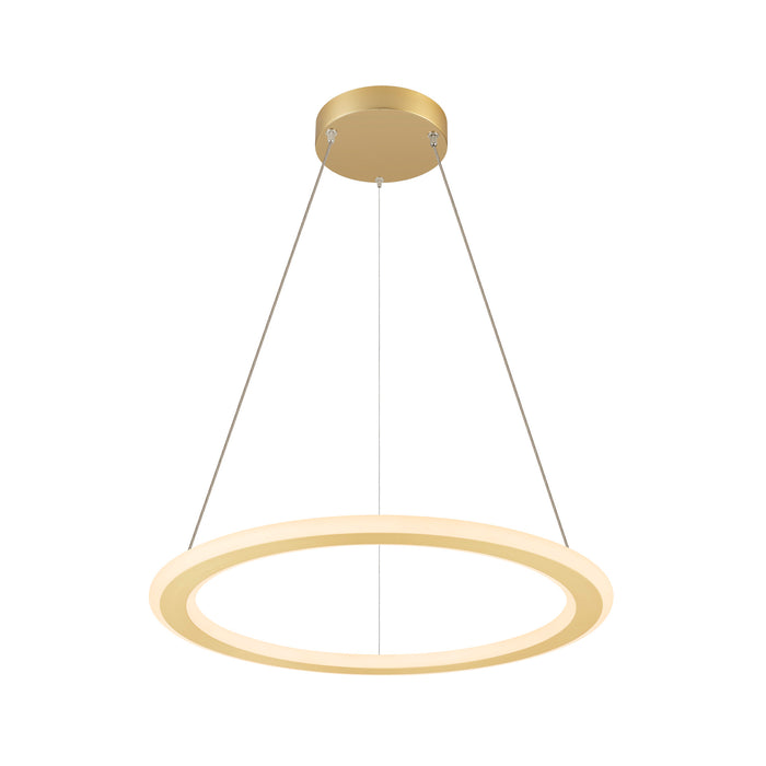 ONE FLAT PD, single, pendant light, pendant length 180cm, 2700/3000K, PHASE, brass