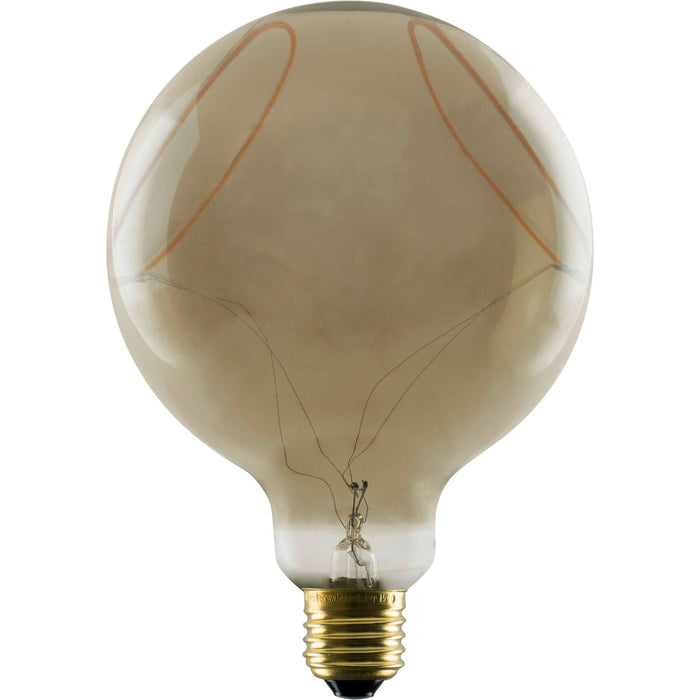 LED Globe 125 2x slanting Soft Curve, LED bulb, smokey, E27, PHASE, 6W, 1900K