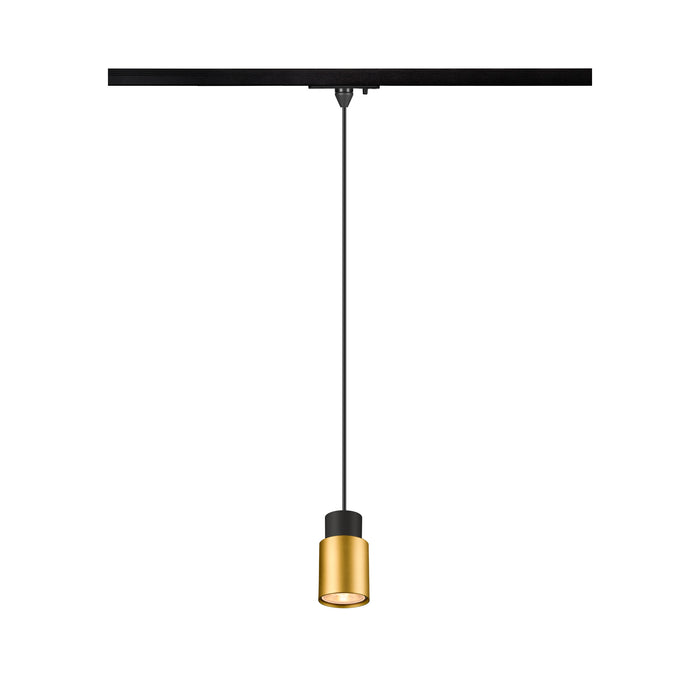 PURI 2.0 Tube, 1~ pendant light, GU10, pendant length 200 cm, 1x max. 6W, black / gold