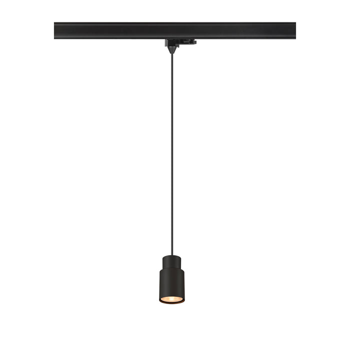 PURI 2.0 Tube, 3~ pendant light, GU10, pendant length 200 cm, 1x max. 6W, black