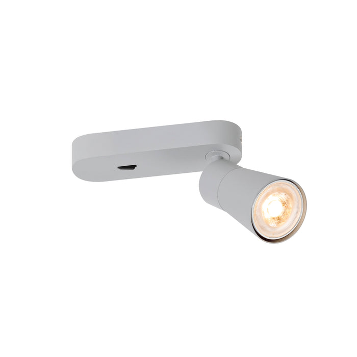 PURI 2.0 Cone, wall and ceiling-mounted light, switch, rectangular, 1x max. 6W GU10, grey