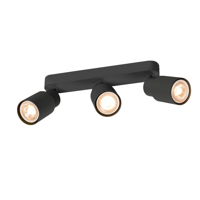 PURI 2.0 Tube, wall and ceiling-mounted light, long, 3 x max. 6W GU10, black