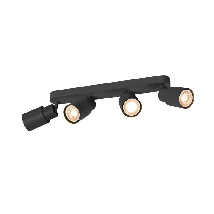 PURI 2.0 Tube, wall and ceiling-mounted light, long, 4 x max. 6W GU10, black