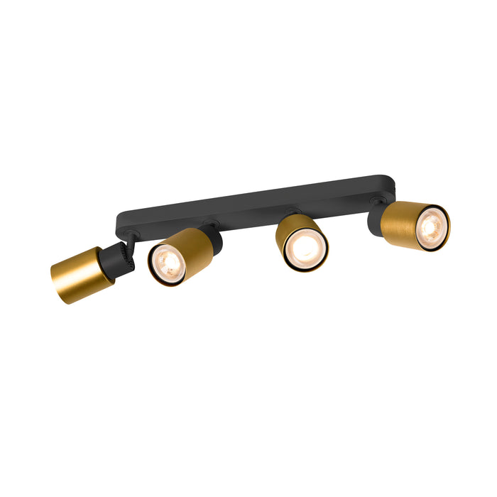 PURI 2.0 Tube, wall and ceiling-mounted light, long, 4 x max. 6W GU10, black / gold