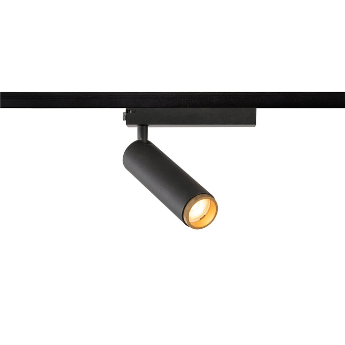 GRIP! M, 1~ spot, cylindrical, 2000-3000K, 15W, dim-to-warm, PHASE, 42°, black / gold