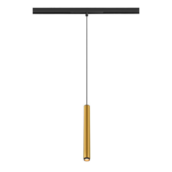 GRIP! S, 48V pendant light, pendant length 200cm, 2700 K, 29°, DALI, gold / black