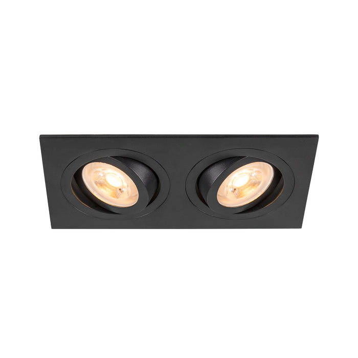 NEW TRIA 155, recessed ceiling light, square, 2 x GU10, two-lamp, black