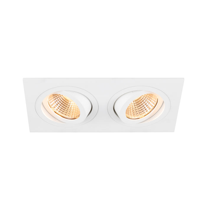 NEW TRIA 155, recessed ceiling light, square, 2700K, two-lamp, PHASE, 38°, white