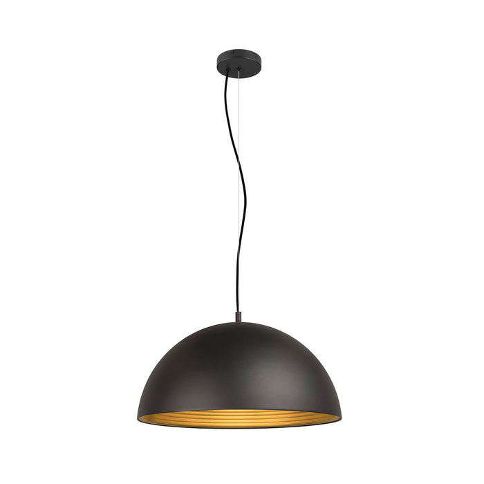 FORCHINI M 50, pendant light, E27, pendant length 150cm, 1x max. 40W, matt black / matt gold