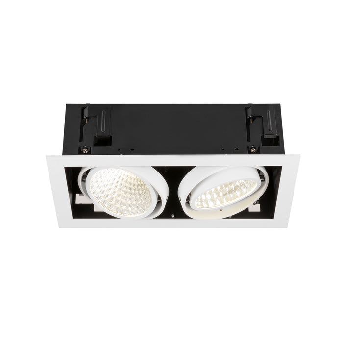 KADUX, recessed ceiling light, double, 4000K, DALI 2, touch, 30°, white