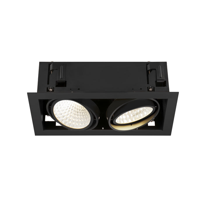 KADUX, recessed ceiling light, double, 4000K, DALI 2, touch, 30°, black