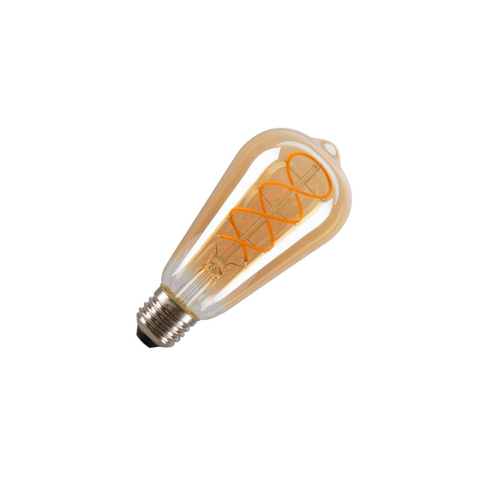 LED ST64, LED bulb, gold, E27, 4W, 2000K