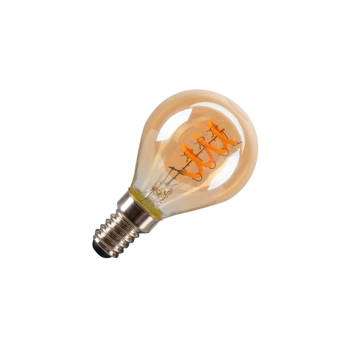 LED G45, LED bulb, gold, E14, PHASE, 2W, 1800K