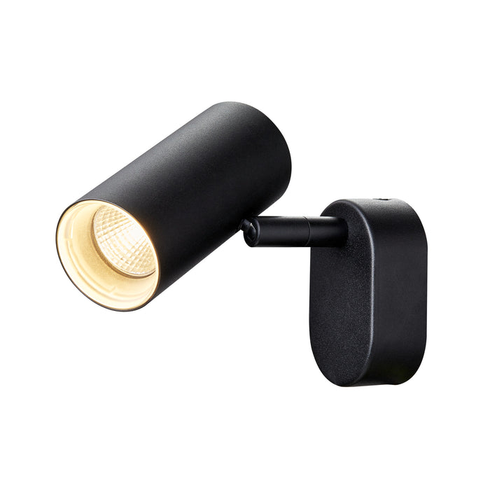 NOBLO, wall and ceiling-mounted light, single, round, 3000K, 6W, PHASE, 32°, black