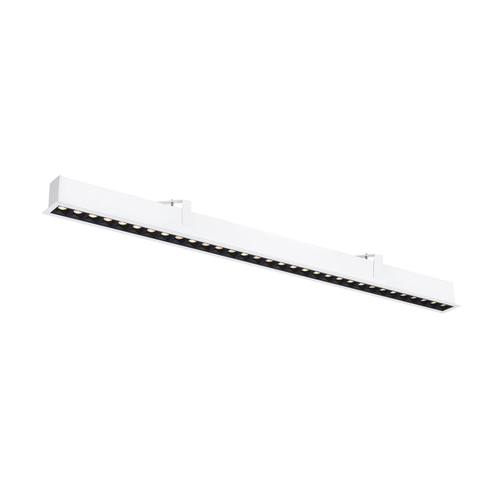 GLENOS PRO, Recessed ceiling light, 1.2m, DALI, UGR19, 3000K, 75°, IP20, white / black