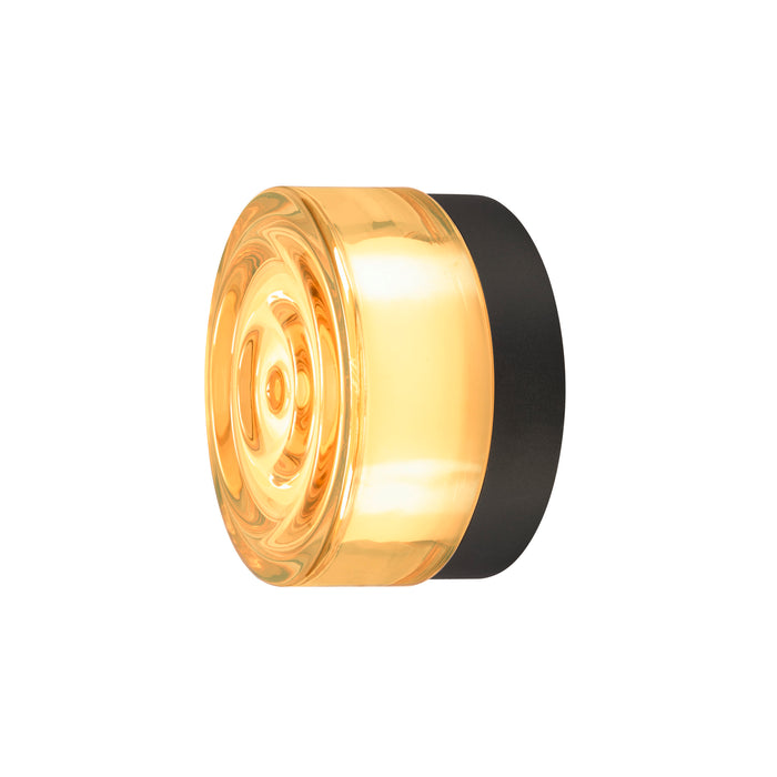 CYFT WAVE, wall- and ceiling-mounted light, 2700/3000/4000 K, 6.5 W, PHASE, black / amber