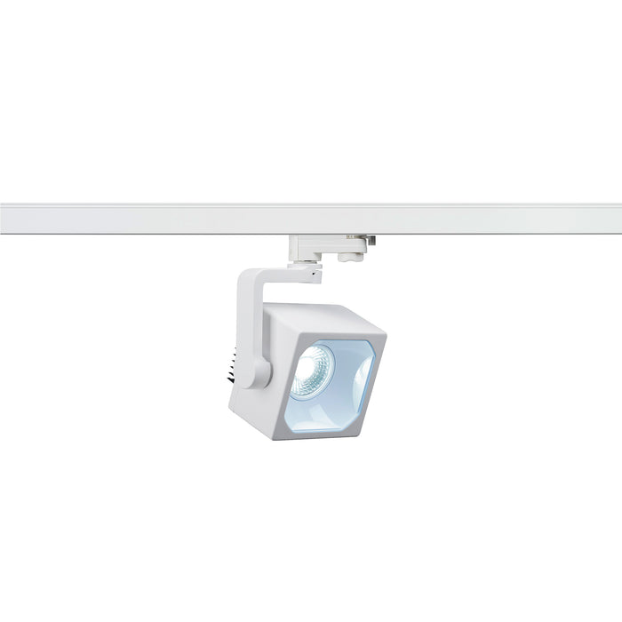 EURO CUBE, spot for 240V 3-phase track, LED, 4000 K, white, 60°, incl. 3-phase adapter