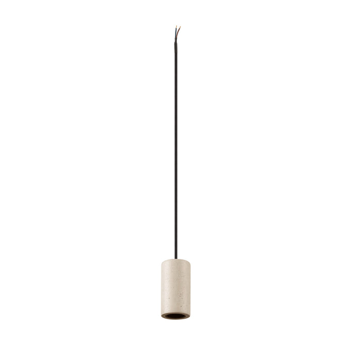 FITU PD, E27, stone, pendant light, pendant length 500 cm, open cable end, 1 x max. 15W, beige
