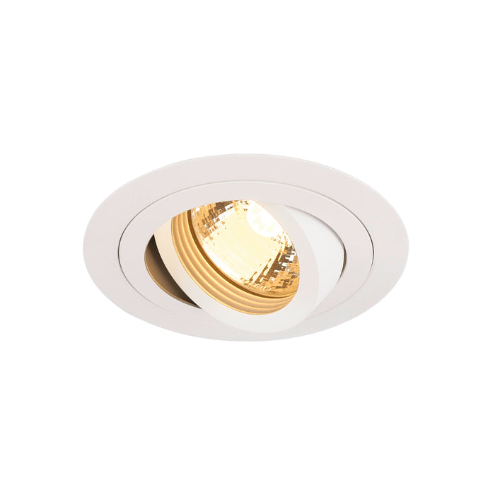 NEW TRIA 1 recessed fitting, single-headed, QPAR51, round, white, max. 50 W, incl. clip springs