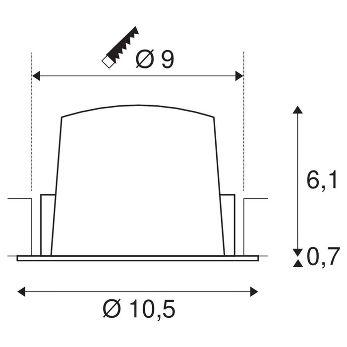 NUMINOS DL M, Indoor LED recessed ceiling light black/black 2700K 55°, including leaf springs