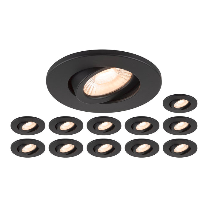 Set consisting of 12x 1007090 UNIVERSAL DOWNLIGHT MOVE PHASE IP20 38° and 1007091 UNIVERSAL DOWNLIGHT cover IP20 black round