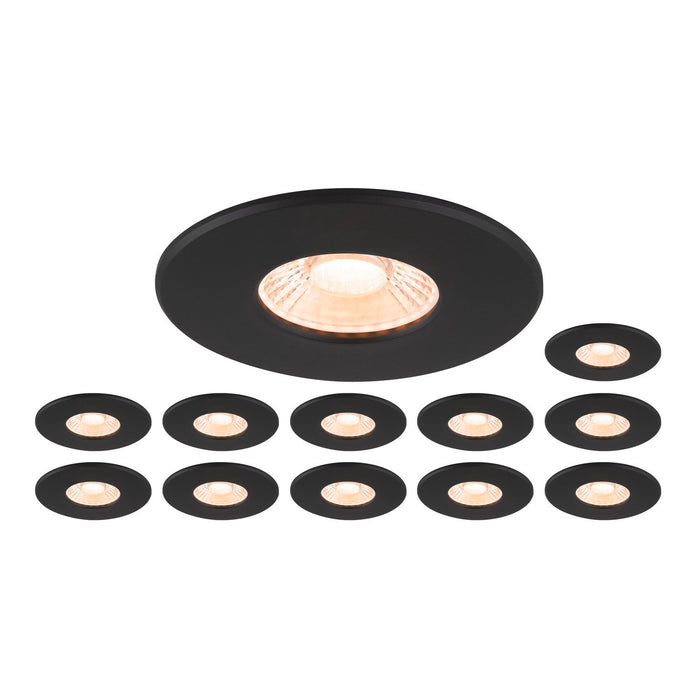 Set consisting of 12 x 1007095 UNIVERSAL DOWNLIGHT PHASE IP65 38° and 1007096 UNIVERSAL DOWNLIGHT cover IP65 black round