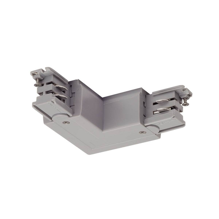 [Discontinued] L-connector for S-TRACK 3-circuit track, outer earth electrode , silver-grey