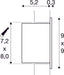 Dimensioned drawing of SLV FRAME LED 230V CURVE, LED Indoor recessed wall light, 2700K