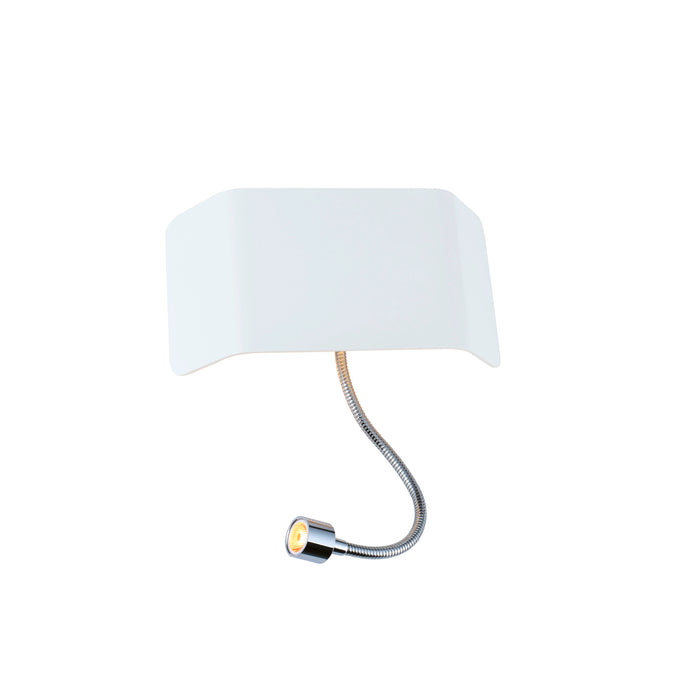 Sloping product picture of SLV MANA, lamp shade, aluminium, white, L/H/T 27/13,5/6,5 cm