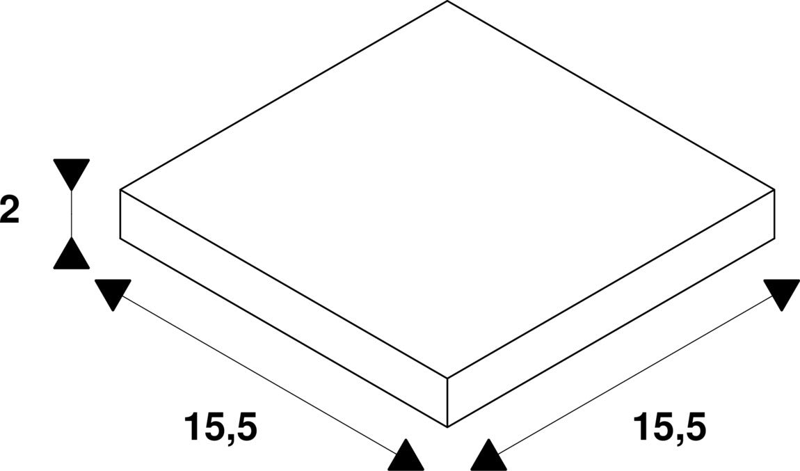 Dimensioned drawing of SLV ANTI-GLARE CAPS, for SUPROS, white