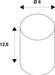 Technical drawing of a cylindrical part, diameter 6, height 12.6.
