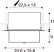 Dimensioned drawing of SLV ALAMEA LED recessed ceiling light, white, 3000K, 29,4W