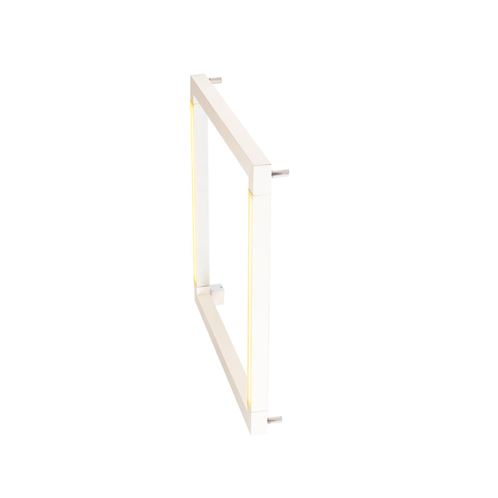 Front view product picture of SLV OPEN GRILL LED, double twist wall and ceiling light, square, white