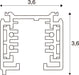 Technical drawing of a white aluminum profile with dimensions.