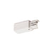 White plastic track lighting connector.