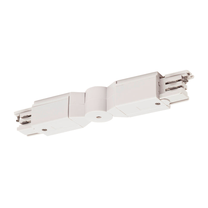 Back view product picture of SLV FLEXIBLE CONNECTOR, for S-TRACK 240V 3-circuit surface-mounted track, traffic white