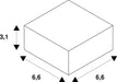 Dimensioned drawing of SLV MECHANICAL ADAPTER, for S-TRACK 240V 3-circuit surface-mounted track, traffic white