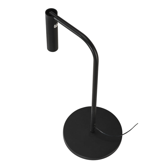 Black metal floor lamp with a matte finish and round base.