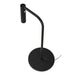 Black metal floor lamp with a matte finish and round base.