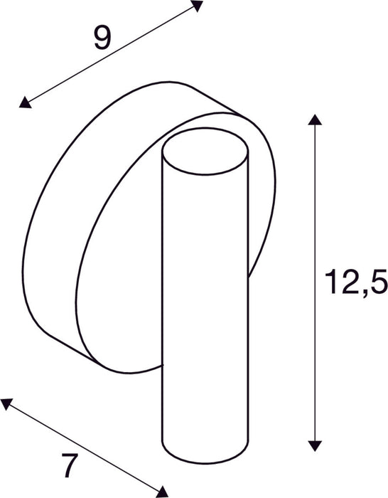 Dimensioned drawing of SLV KARPO 30 CW, LED Indoor surface-mounted wall and ceiling light, single white 3000K dimmable