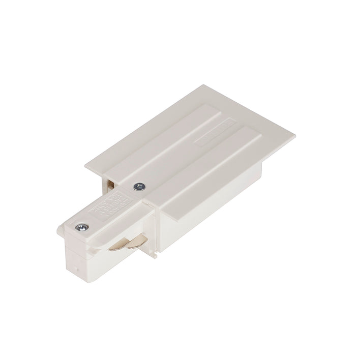 SLV FEED-IN, for EUTRAC 240V 3-phase recessed track, earth electrode left, white