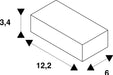 Dimensioned drawing of SLV FEED-IN, for EUTRAC 240V 3-phase recessed track, earth electrode left, white