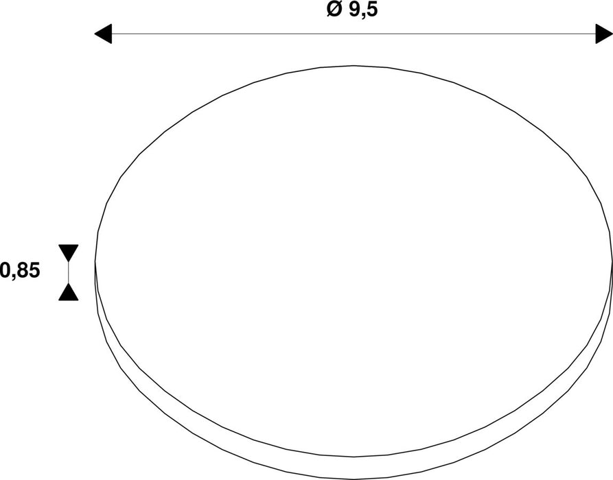 Dimensioned drawing of SLV NAUTILUS SPIKE, mounting plate, stainless steel 316