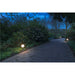 Globe bollard light, black finish, path lighting.