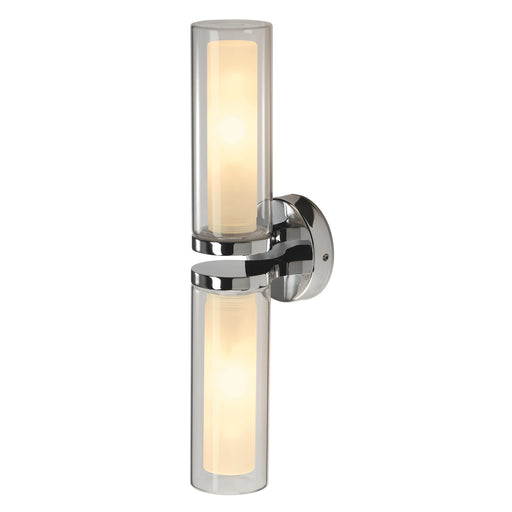 SLV WL 106 wall light, double glass, chrome, 2xE14