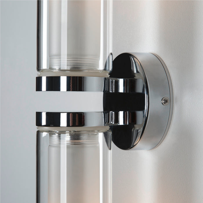 Back view product picture of SLV WL 106 wall light, double glass, chrome, 2xE14