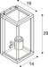 Line drawing of a rectangular outdoor wall lantern with dimensions.